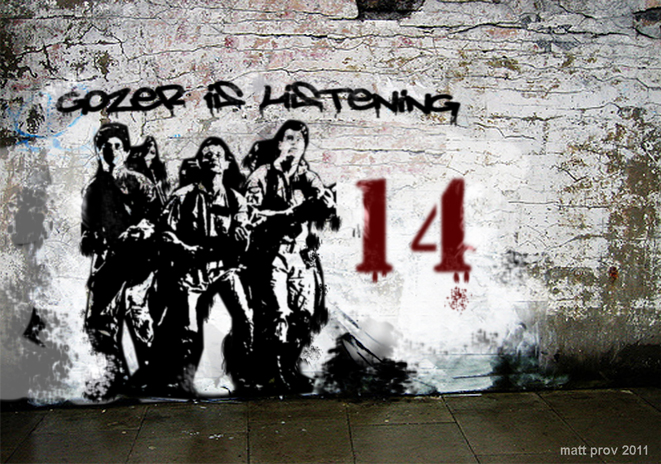 Street Art Ghostbusters graffiti - Gozer Is Listening